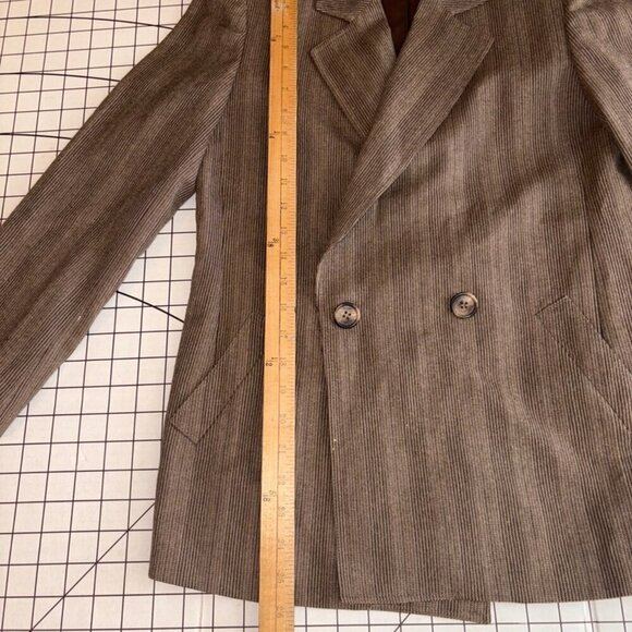 Christian Dior Women Blazer 100% Wool Vintage Size 4 Petite Brown Button - Picture 10 of 16